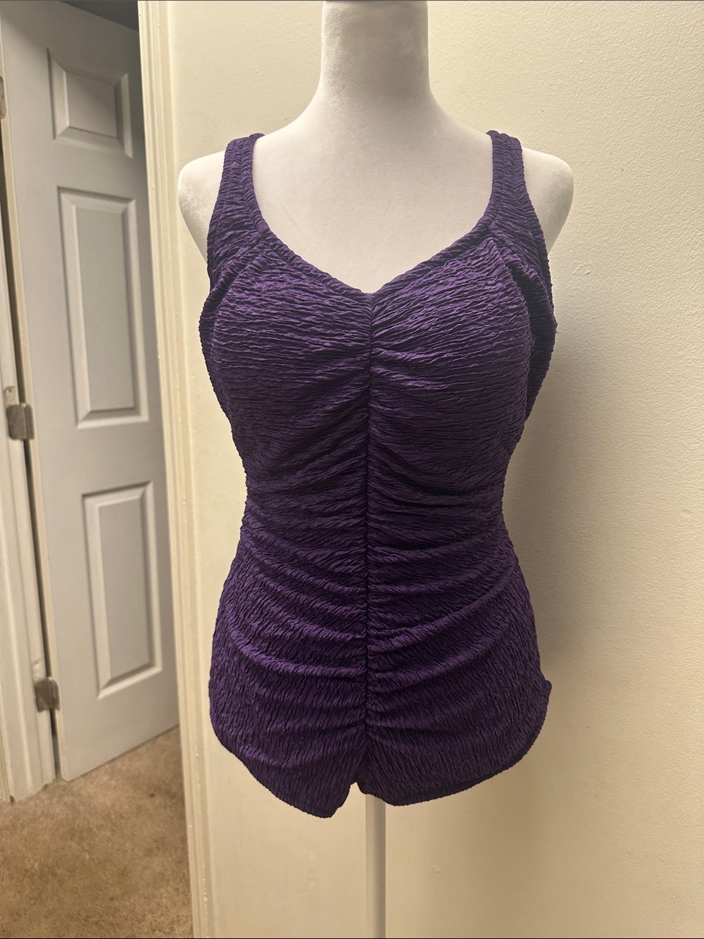 ACAI PURPLE One-Piece Swimsuit - Women SZ 18 TUMMY CONTROL LINING!